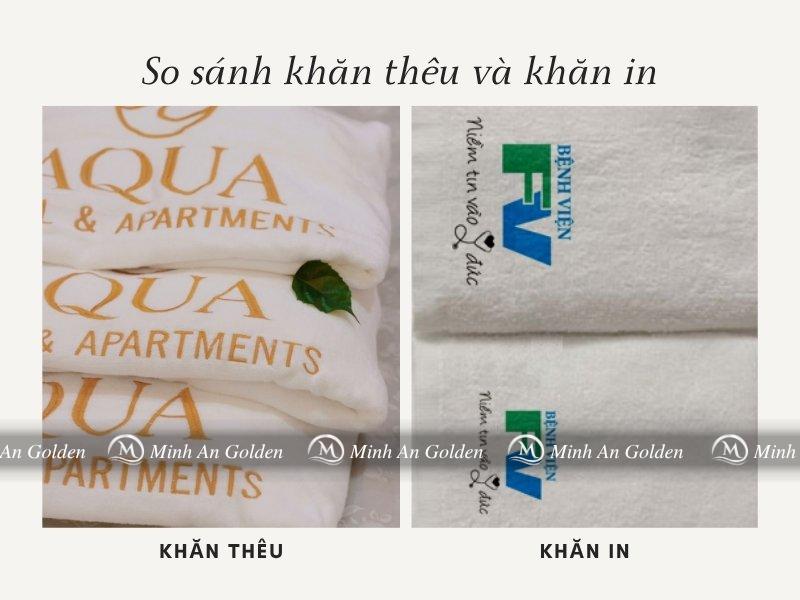 Ảnh so sánh cận cảnh logo in và logo thêu vẫn sắc nét