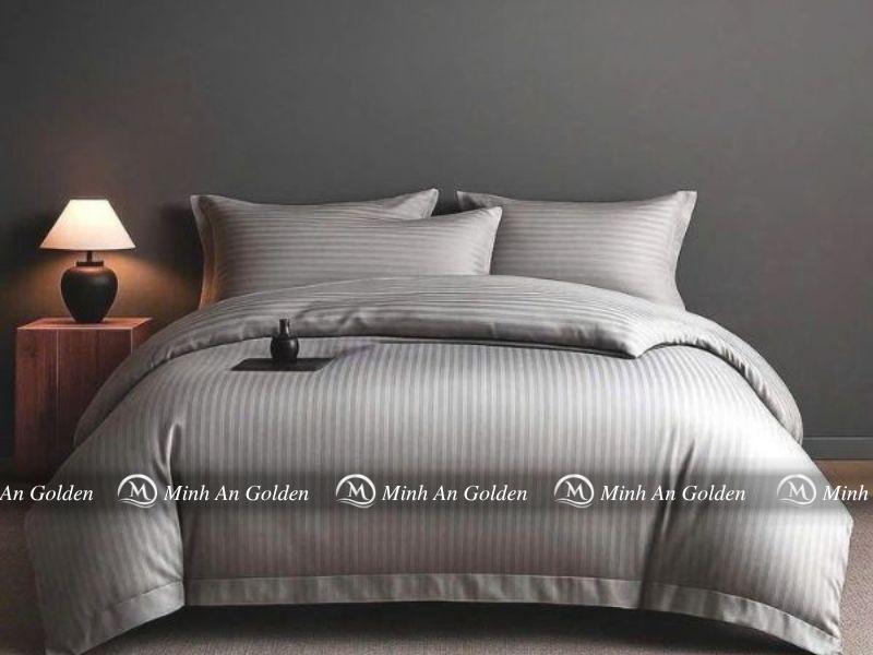 Bộ chăn ga Poly 1 cm đang được trưng bày