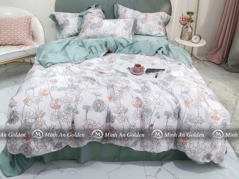 Bộ chăn ga tencel 40s mềm mại, đường may đều và thẳng Bộ chăn ga tencel 40s mềm mại, đường may đều và thẳng