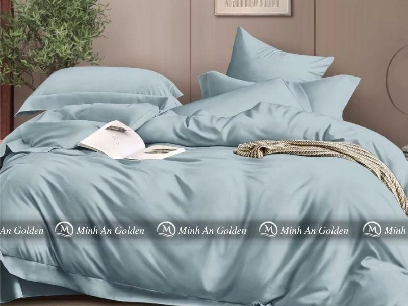 Bộ chăn ga gối Tencel 60s trải trên giường với chất vải óng ánh, mềm mịn Bộ chăn ga gối Tencel 60s trải trên giường với chất vải óng ánh, mềm mịn