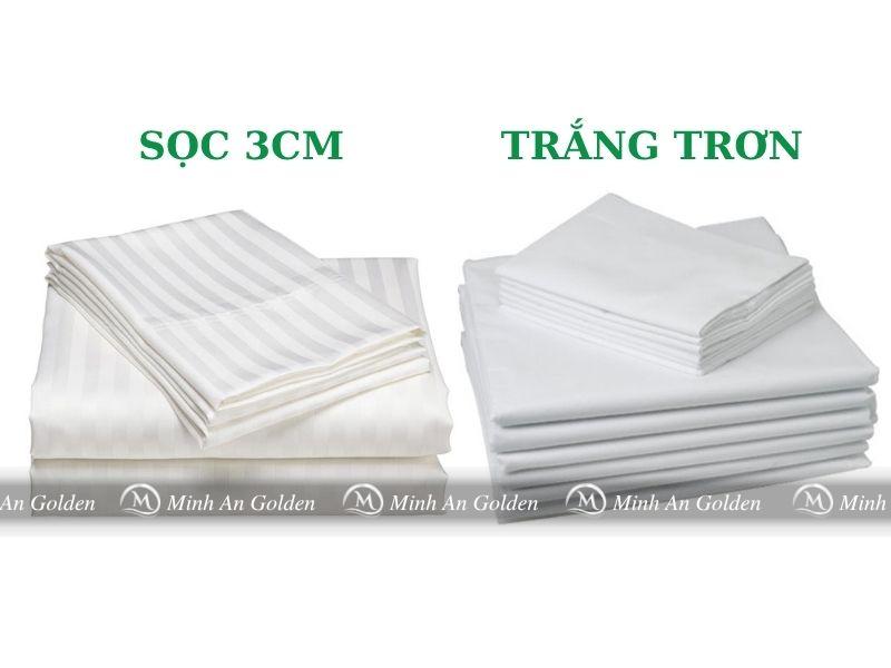 Phân biệt vải T250 sọc 3cm và trắng trơn