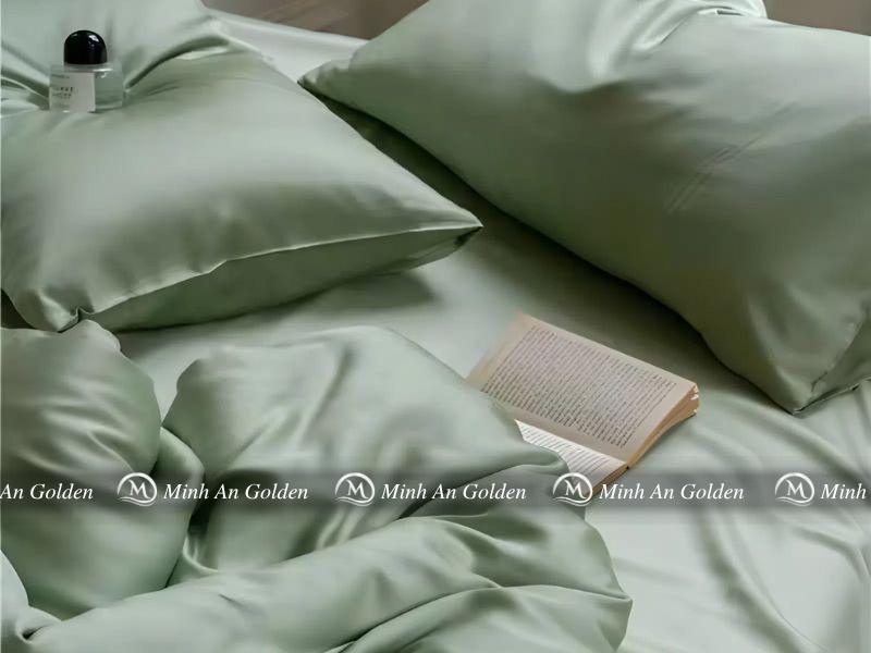 Cận cảnh bề mặt vải Tencel bạc hà