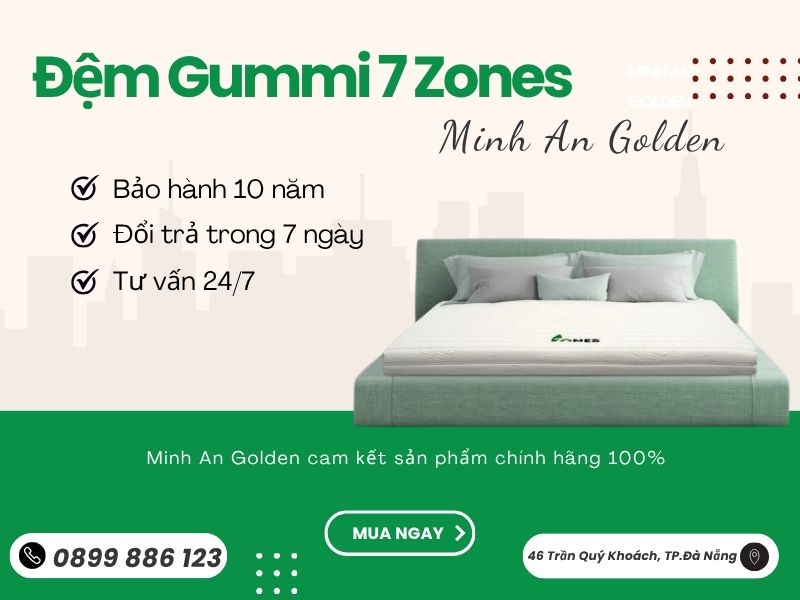 Minh An chuyên cung cấp đệm Gummi 7 Zones chính hãng