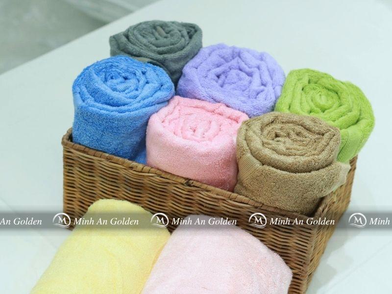 Bộ khăn tắm chất liệu sợi tre mềm mịn và thấm hút tốt