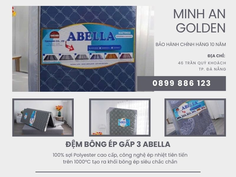 Đệm bông ép gấp 3 Abella chính hãng tại Minh An Golden