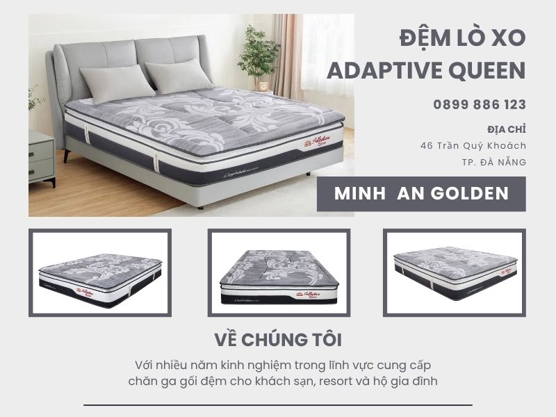 Đệm lò xo túi Adaptive Queen được cung cấp chính hãng bởi Minh An Golden Đệm lò xo túi Adaptive Queen được cung cấp chính hãng bởi Minh An Golden