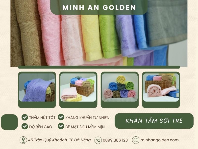 Mua ngay khăn tằm sợi tre tại Minh An Golden