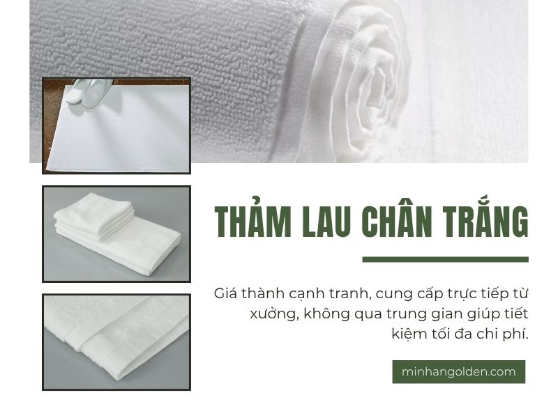Mua ngay thảm lau chân cotton trắng trơn tại Minh An Golden