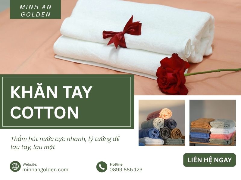 Minh An Golden chuyên cung cấp khăn tay 100% cotton