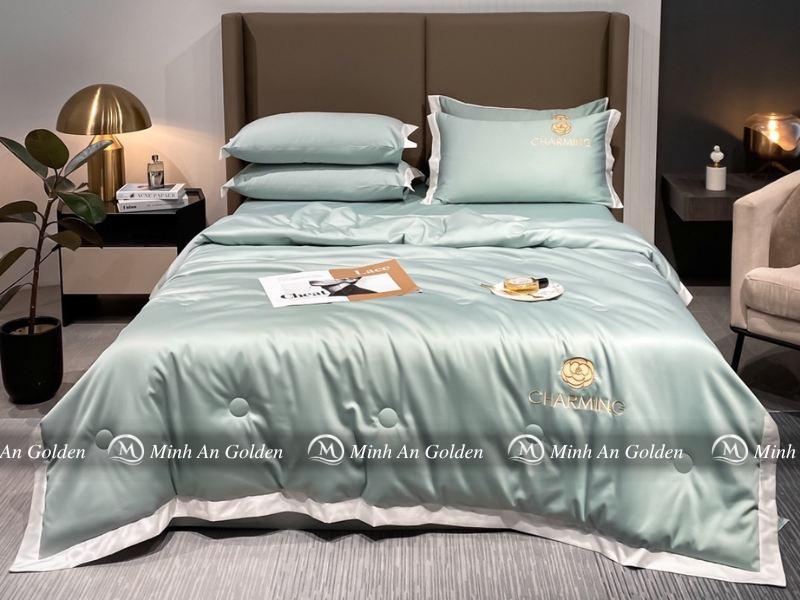 Bộ chăn ga gối đệm Charming với màu nhẹ nhàng, quý phái Bộ chăn ga gối đệm Charming với màu nhẹ nhàng, quý phái