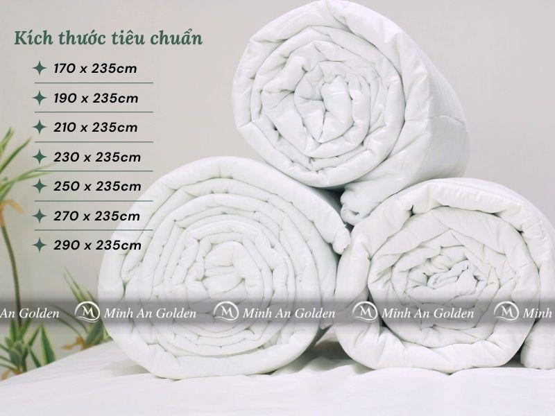 Kích thước tiêu chuẩn của ruột chăn