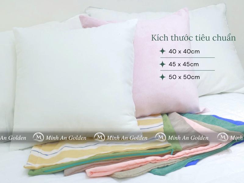 Một số kích thước tiêu chuẩn cho dòng gối trang trí