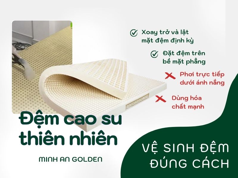 Một số lưu ý khi sử dụng đệm cao su thiên nhiên