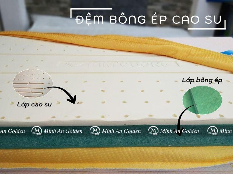 Cận cảnh cấu trúc của đệm bông ép cao su