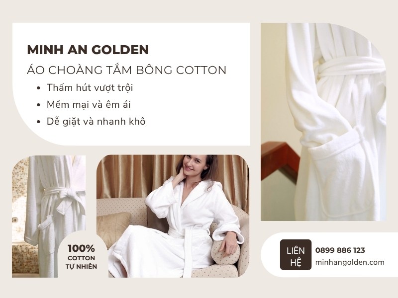 Minh An Golden cung cấp áo choàng tắm bông cotton cao cấp
