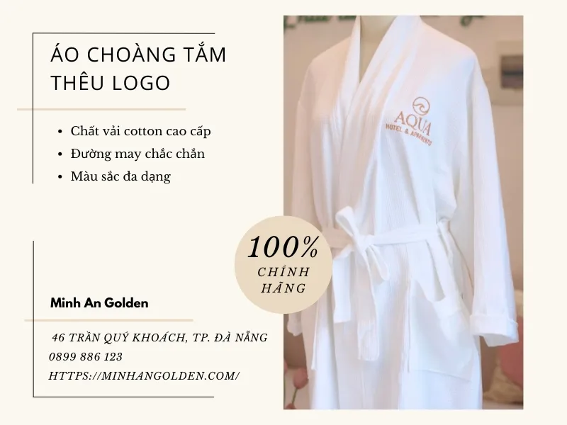 Minh An Golden là đơn vị cung cấp áo choàng tắm thêu logo uy tín